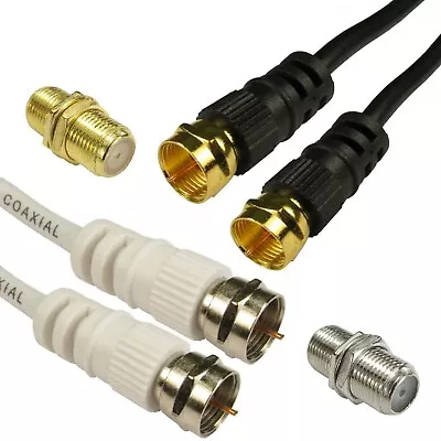 COAXIAL Satellite Cable Extension F Connector For Sky Lead TV Freesat Virgin HQ • £5.15