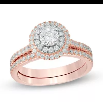 Zales: The Diamond Collection; Celebration. Engagement Ring And Wedding Band  • $800