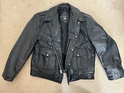 Vintage Advance UniformsChicago Police Leather Jacket Bomber 46 Short Motorcycle • $269