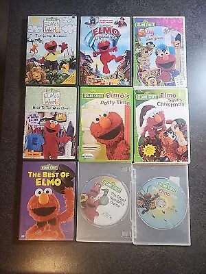 Lot 9 Sesame Street DVDs Elmo  Learning Numbers Music Songs Preschool • $16.99