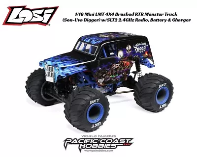 Losi 1:18 Mini LMT 4X4 Brushed RTR Monster Truck (Son-Uva Digger) LOS01026T2 • $269.99