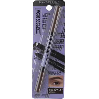 Maybelline Express Brow 2-in-1 Pencil + Powder Medium Brown 257 0.003 Oz • $13.51