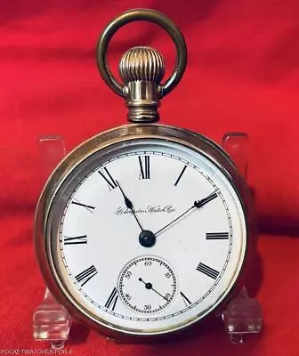 Circa 1895 Hampden Pocket Watch 18s Anti-magnetic Hinged Bezel Case Running • $345