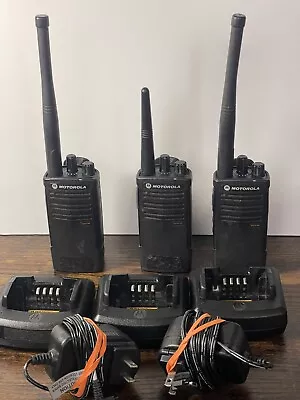 Motorola Lot-of 3 RDV5100 VHF 5 Watt 10 Channel Two Way Radio & Chargers • $410