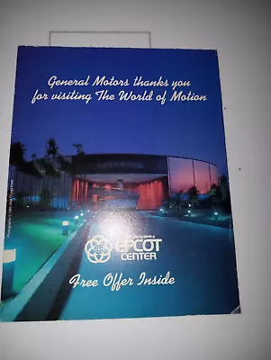 1985 Disney Epcot Center General Motors GM Cars World Of Motion Pamphlet Booklet • $19.99