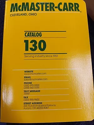 McMaster-Carr Catalog 130 Cleveland Ohio- New In Box • $50