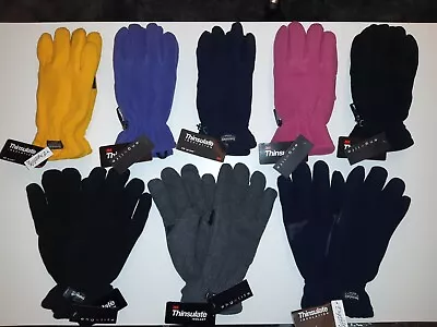 1pr Ladies Or Mens Thinsulate Polar Fleece Gloves Cut Or Full Finger Fingerless • $12.99