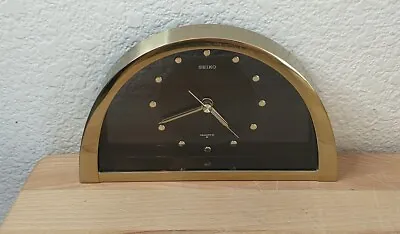 Modern Seiko Half Moon Gold Tone Quartz Table Mantel Shelf Clock - Model QQZ137G • $30