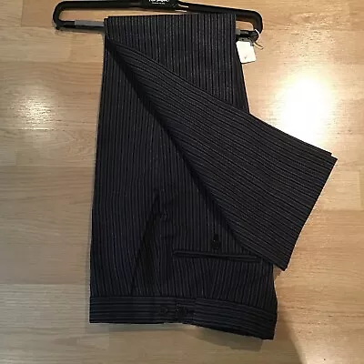 Masonic Mens Stripe Trousers. 26” Waist.301/2”inside Leg. Black And Grey Stripe. • £20