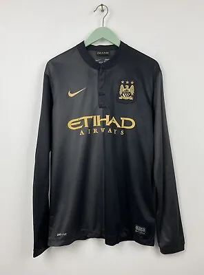 Manchester City 2013 2014 Away Football Shirt Soccer  Jersey Long Sleeve Nike M • $139.99