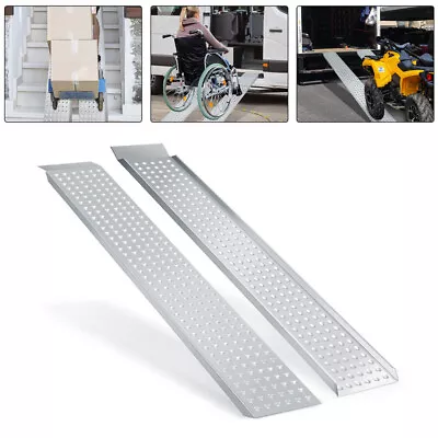 Pair Ramps Loading Ramps Galvanized Auto Motorcycle Aluminum Tractor Car 160cm • $110.99