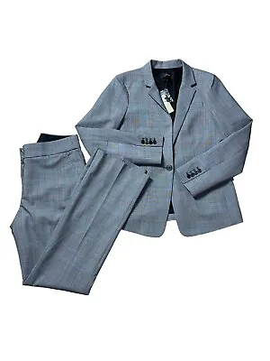 J. Crew Regent 2 Piece Glen Plaid Pants Suit With Regent Blazer & Edie Pants 6/8 • $183.99