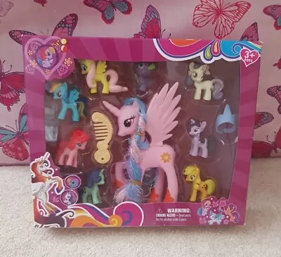 Brand New In Box BNIB  My Little Pony  Pink Alicorn Princess Celestia & Figures • £30