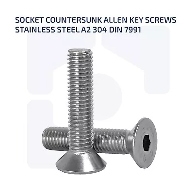 £0.99 • Buy M3 Countersunk Bolts Allen Key Bolt Socket Screws A2 Stainless Steel Din 7991