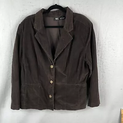 Mossimo Jacket Women 22W Plus Size Brown Cordouroy Blazer Office Career Cords • $24.78