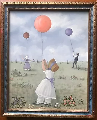 Cape Cod Martha Cahoon Painting Of Children With Balloons-Original Work!! • $999