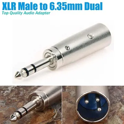 3-Pin XLR Male To 1/4  6.35mm Stereo Cable Microphone Mic TRS Adapter • $5.95