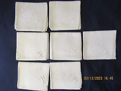 Vintage Damask Napkins Monogram D ? 21x22  Approx • $14.99