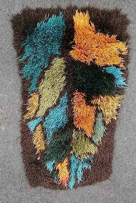 £155 • Buy Vintage 1970s Rug Shag Pile Shaggy Wool 48” X 25” Approx - Multi Coloured