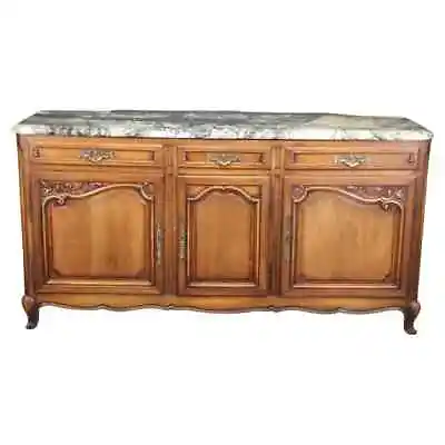 Antique Country French Louis XV Style Marble Top Sideboard Circa 1920's • $2995
