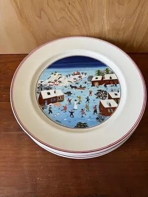 Villeroy And Boch Naif Christmas ~ Set Of 4 Dinner Plates ~ Exc Cdn • $60