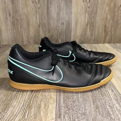 Nike Tiempo X RIO III Indoor Soccer Black Shoes 819234-004 Gum Sole Men’s Size 9 • $39.99