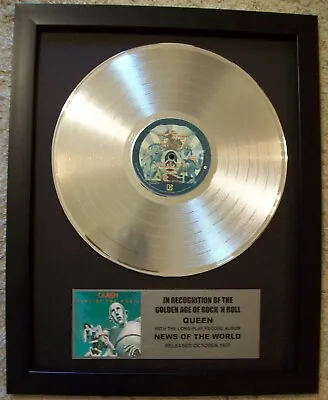 QUEEN News Of The World Platinum White Gold LP Record + Mini Album Disc • £96.47