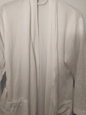 Ladies White Waffle Thin Dressing Gown Bath Robe Size S Small PJ'S Pyjamas • £9.99