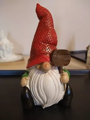 Gnome W/ Welcome Sign Latex Mold For Use With Concrete Cement Plaster And Resin • $45