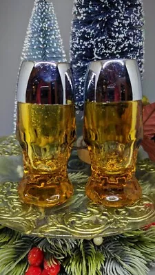 Vintage Viking Amber Colored Salt And Pepper Shakers • $15