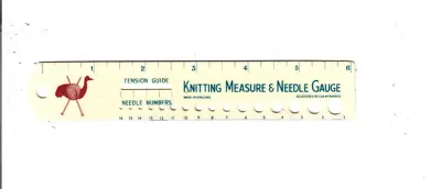 Vintage Knitting Measure And Needle Gauge Made In England Emu Bird Motif • $9.65