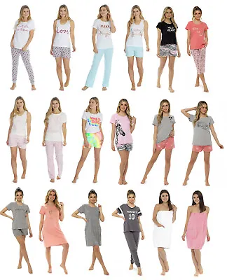 £17.49 • Buy Ladies Summer Shortie PYJAMAS Sets Vest & Shorts Top PJS *16 Designs*  UK 8-22