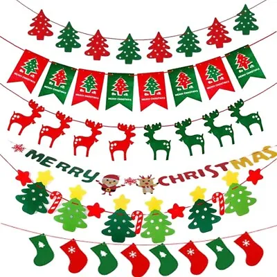 6Pcs Merry Christmas Banner Bunting Garland Hanging Flag XMAS Home Decorations • $8.49