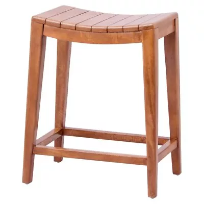 New Pacific Direct Elmo 26  Mango Wood Counter Stool In Brown/Amber • $136.29