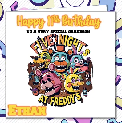 Personalised Five Nights At Freddy's Birthday Card FNAF Gamer Gaming Teenage /PR • £2.99