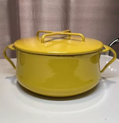 Dansk Yellow Kobenstyle 2 Qt VTG Casserole Dutch Oven Stock Pot With Lid Trivet • $59.95