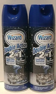 2X Wizard Smoke Odor Eliminator Air Freshener. Cigarette Vape Fresh Breeze 12OZ • $15.99