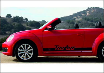 $51 • Buy 2-pieces Side Stripe Body Decal Graphics Vinyl Sticker Logo For VW Beetle Turbo