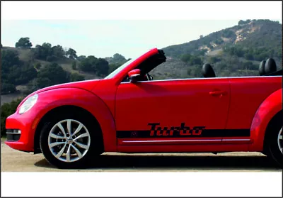 2-pieces Side Stripe Body Decal Graphics Vinyl Sticker Logo For VW Beetle Turbo • $49.47