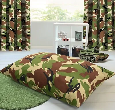 £13.95 • Buy Large Camouflage Army Print Filled Cushion Floor Lounging Cushion Washable Cover