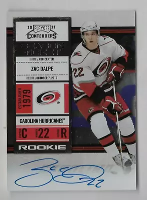 Zac Dalpe 2010-11 Playoff Contenders Season Ticket Rookie Autograph Card #125 Rc • $4.99