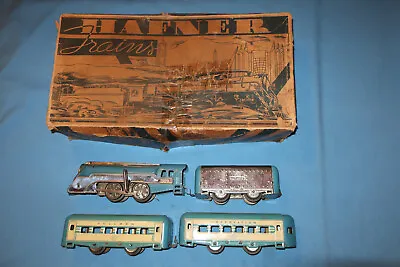 Hafner #1010 Mechanical Wind-up Steam Locomotive Passenger Set W/Original Box • $299.95