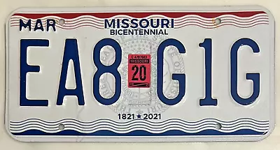 Missouri Bicentennial 1821-2021 Automobile License Plate - RANDOM SELECTION • $6.99