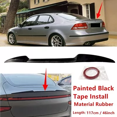 46in Universal Fit For Saab 9-3 2003-2007 Rear Trunk Lid Spoiler Lip Wing Black • $34.98