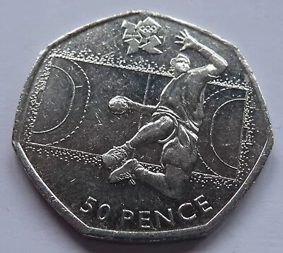 2011 GB 50p Coin London 2012 Olympics Handball Circulated • £4.25