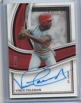 2023 Immaculate Vince Coleman Red Shadowbox Signatures Autograph Auto 47/49 • $0.99