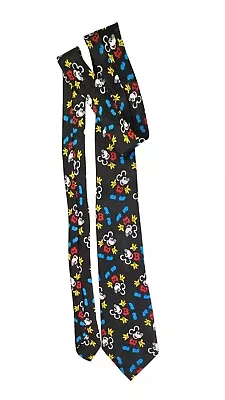 Disney Mickey Mouse Graphic Mens Tie Black Necktie Dance 54” • $4.49