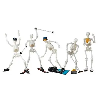 Kaiyodo Mini Q Skeleton Action Figure Dokuroman Plus Winter Sports Ver. Set Of 5 • $39.99