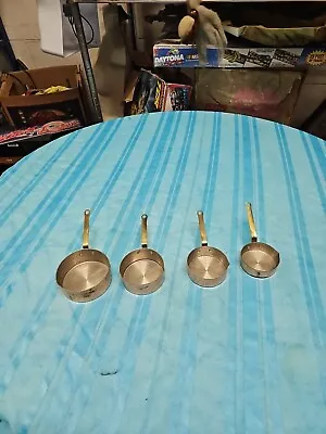 Vintage Set Of 4 Heavy Copper Measuring Cups W/pour Spout • $80