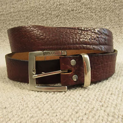 LaCoste Leather Belt 40 100 Brown Solid Textured Vintage 7273 • £29.97